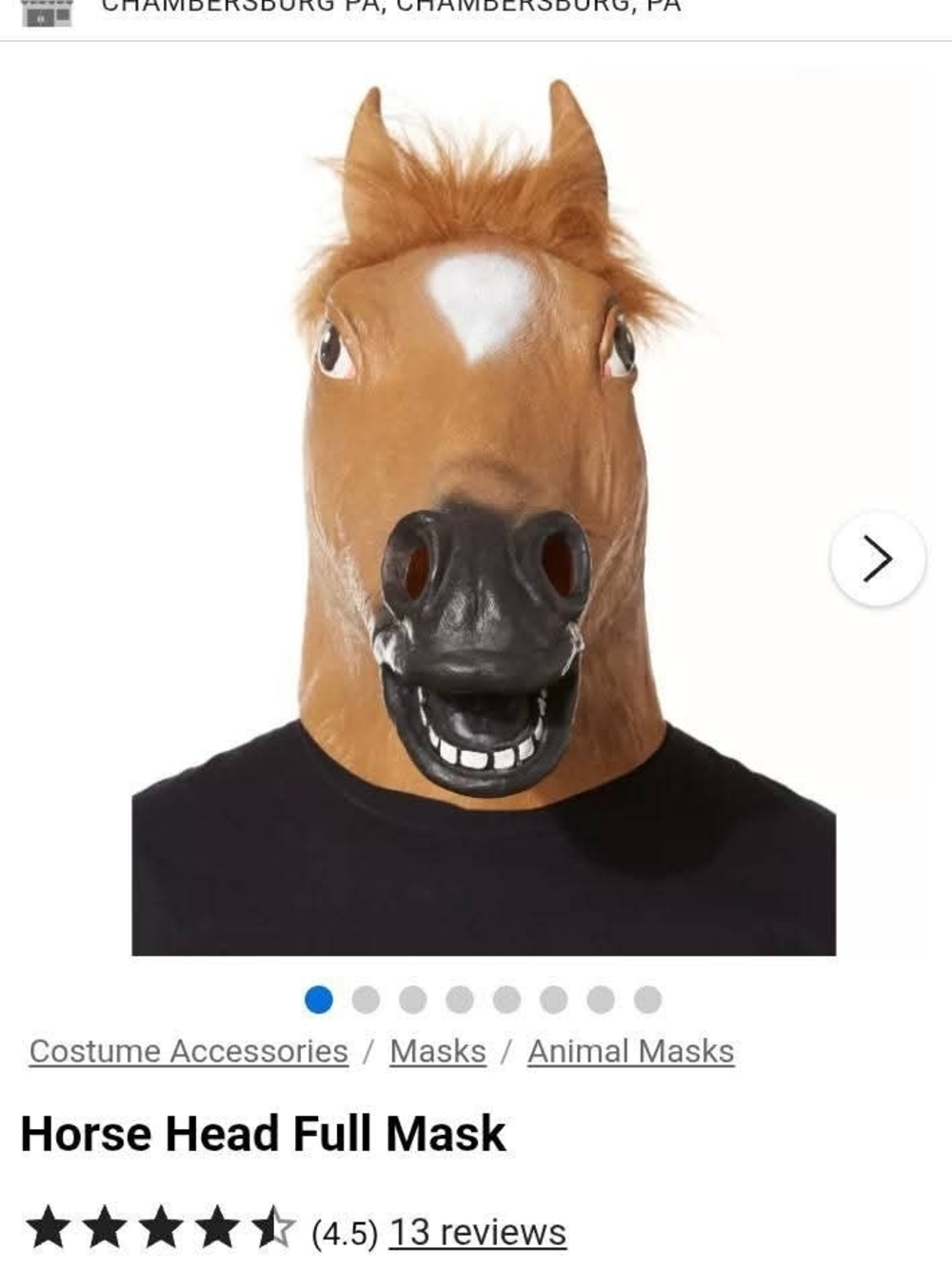 Brown Horse Head Full Mask